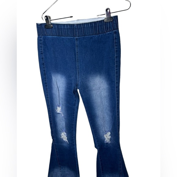 Home Folk Distressed High Rise Ombre Flare Jeans - Picture 9 of 14